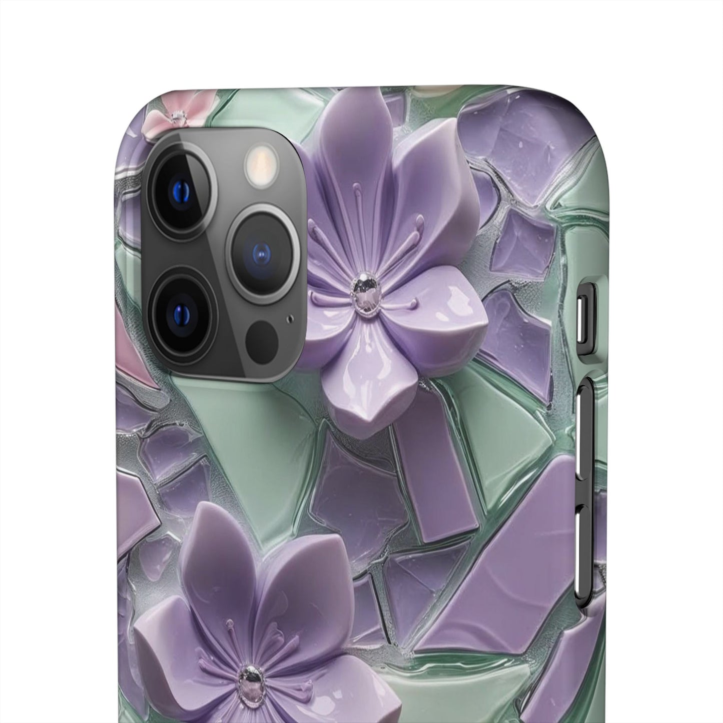 Snap Case Elegante Florale iPhone Handyhülle mit 3D-Effekt