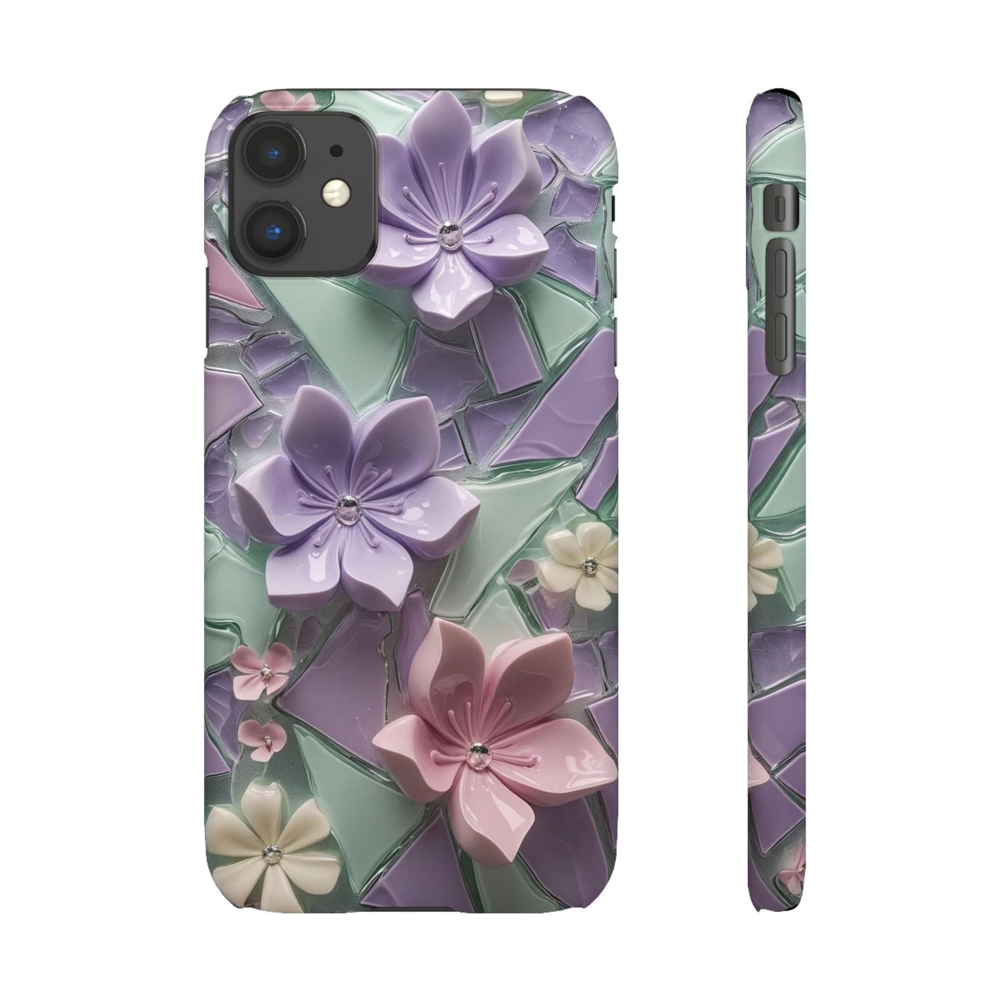 Snap Case Elegante Florale iPhone Handyhülle mit 3D-Effekt
