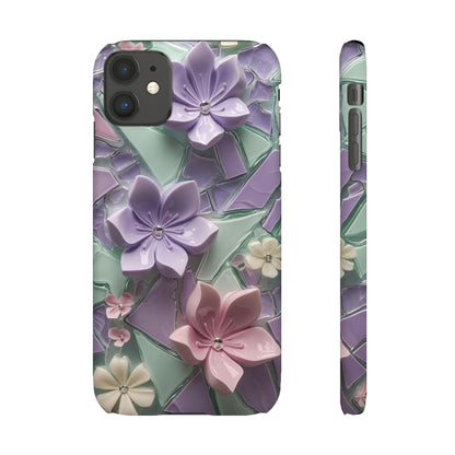 Snap Case Elegante Florale iPhone Handyhülle mit 3D-Effekt