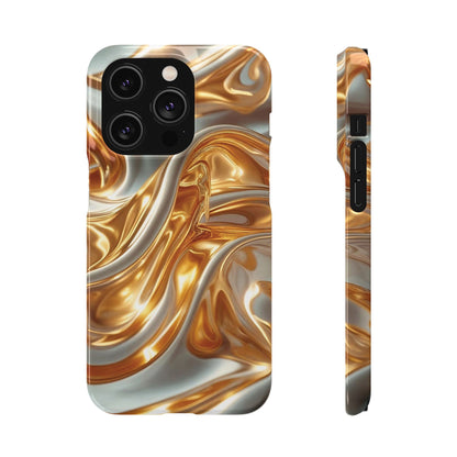 Snap Case iPhone Handyhülle – Gold Dynamic Liquid 3D Effekt