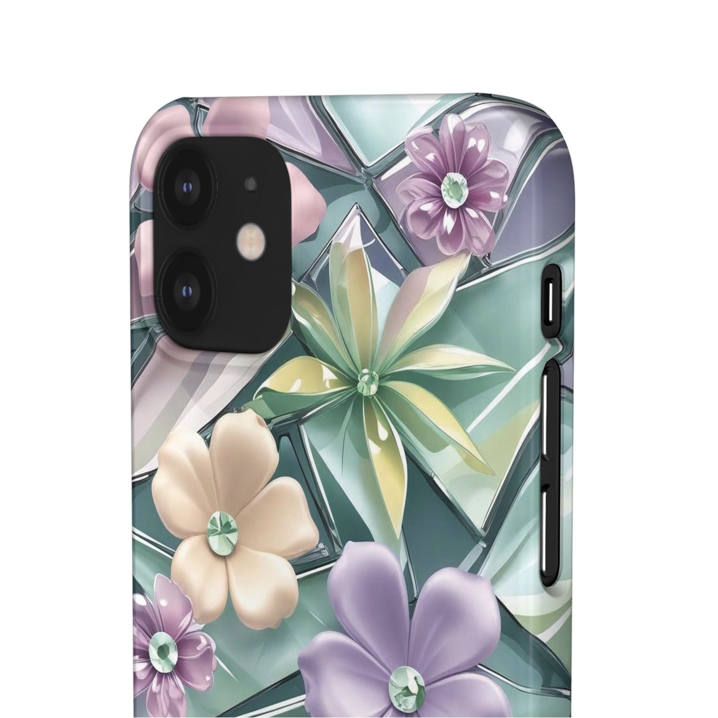 Snap Case Elegante Florale iPhone Handyhülle mit 3D-Effekt