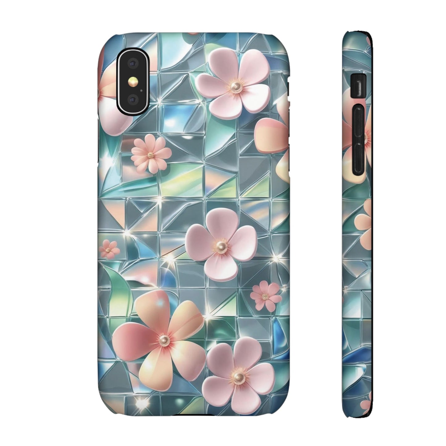 Snap Case iPhone Handyhülle mit 3D-Effekt Blumenmuster