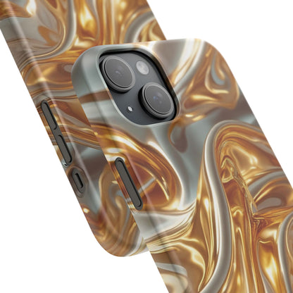 Snap Case iPhone Handyhülle – Gold Dynamic Liquid 3D Effekt
