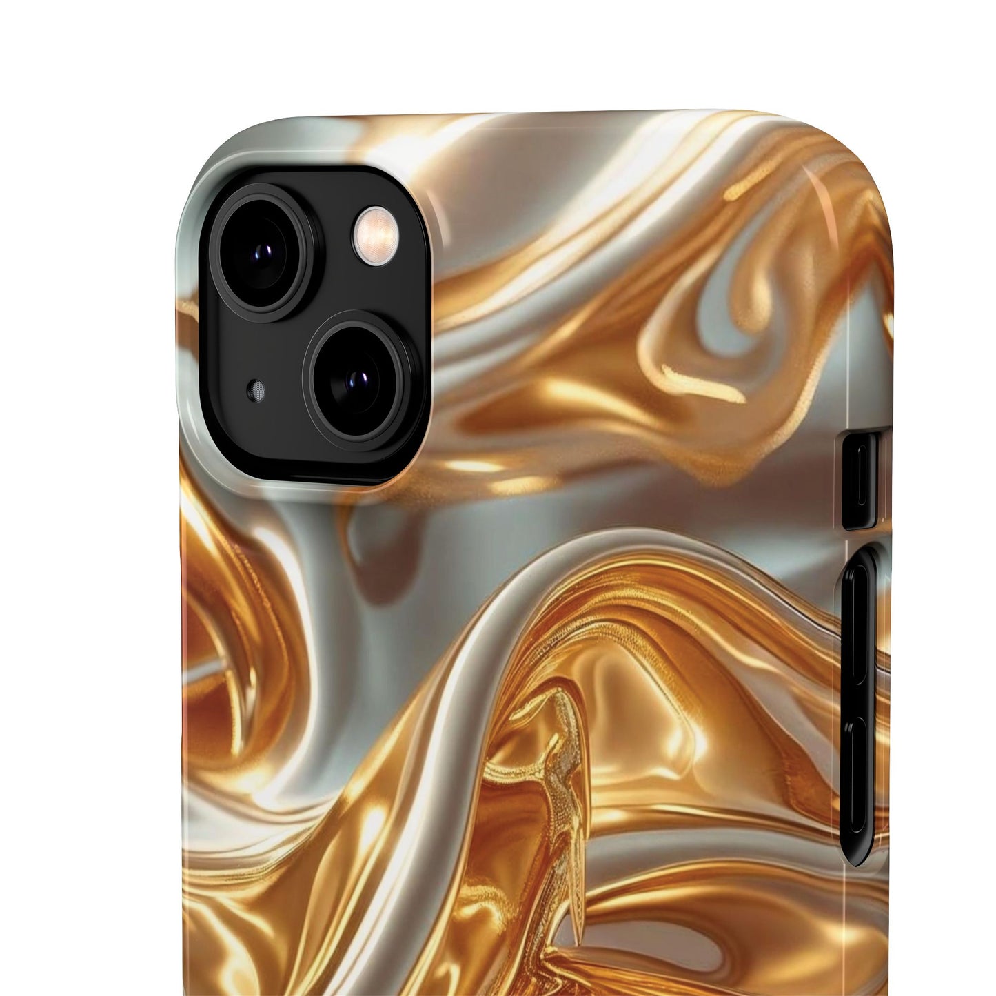 Snap Case iPhone Handyhülle – Gold Dynamic Liquid 3D Effekt
