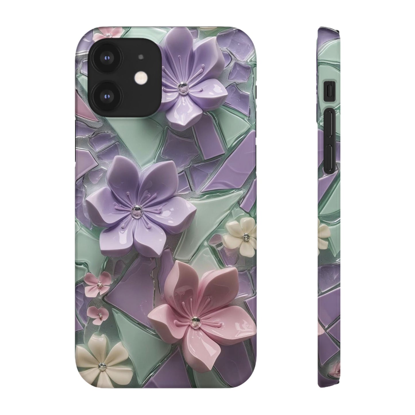 Snap Case Elegante Florale iPhone Handyhülle mit 3D-Effekt