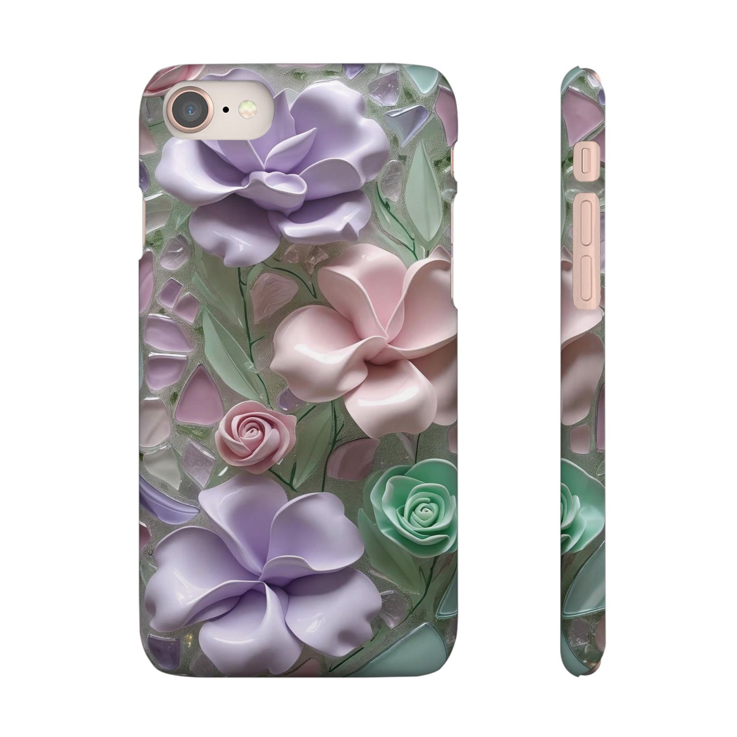 Snap Case Elegante Florale iPhone Handyhülle mit 3D-Effekt