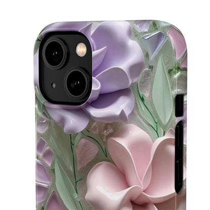 Snap Case Elegante Florale iPhone Handyhülle mit 3D-Effekt