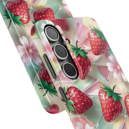 Snap Case Samsung Handyhülle - 3D Effekt Erdbeeren
