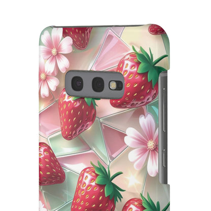 Snap Case Samsung Handyhülle - 3D Effekt Erdbeeren