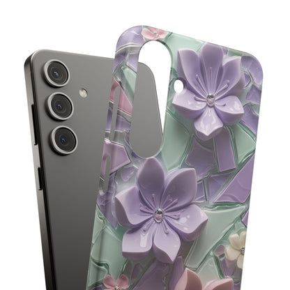 Snap Case Elegante Florale Samsung Handyhülle mit 3D-Effekt