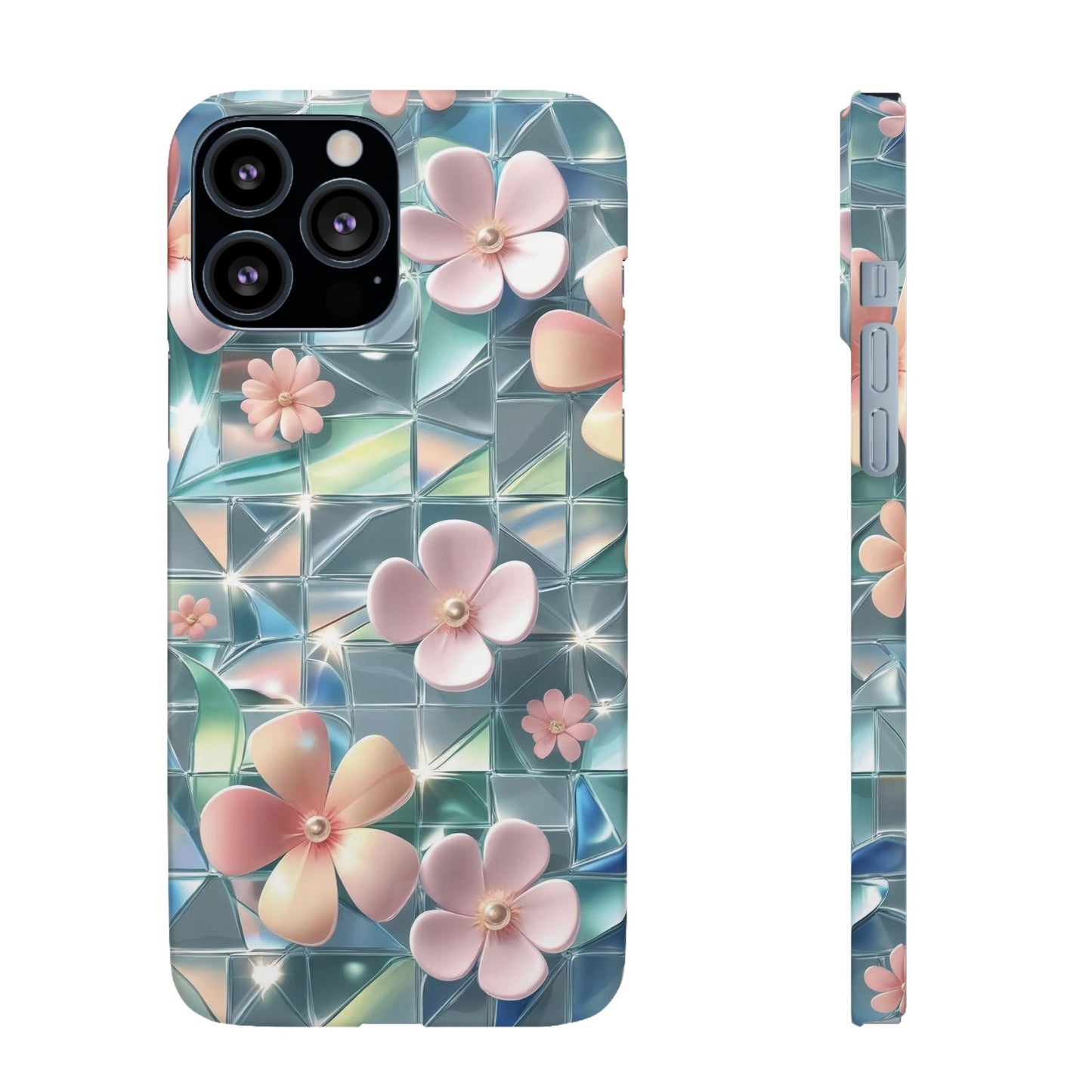 Snap Case iPhone Handyhülle mit 3D-Effekt Blumenmuster
