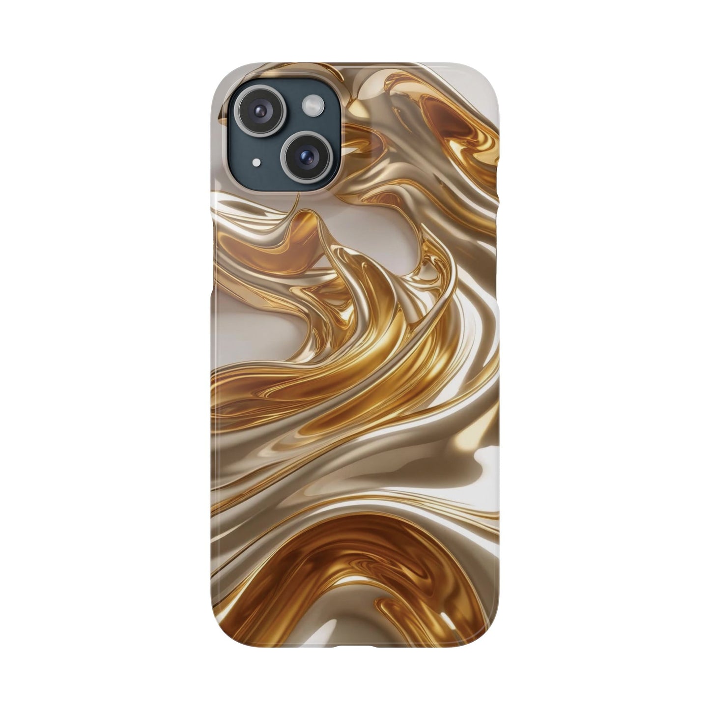 Snap Case iPhone Handyhülle – Gold Dynamic Liquid 3D Effekt