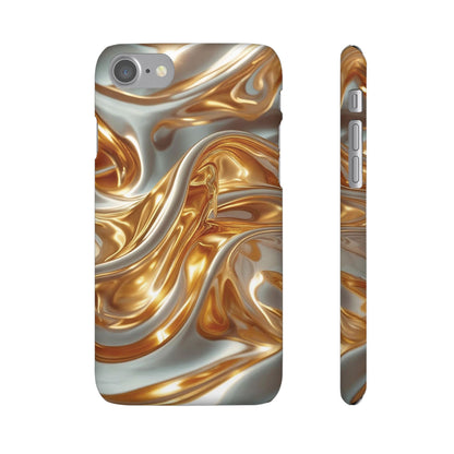 Snap Case iPhone Handyhülle – Gold Dynamic Liquid 3D Effekt