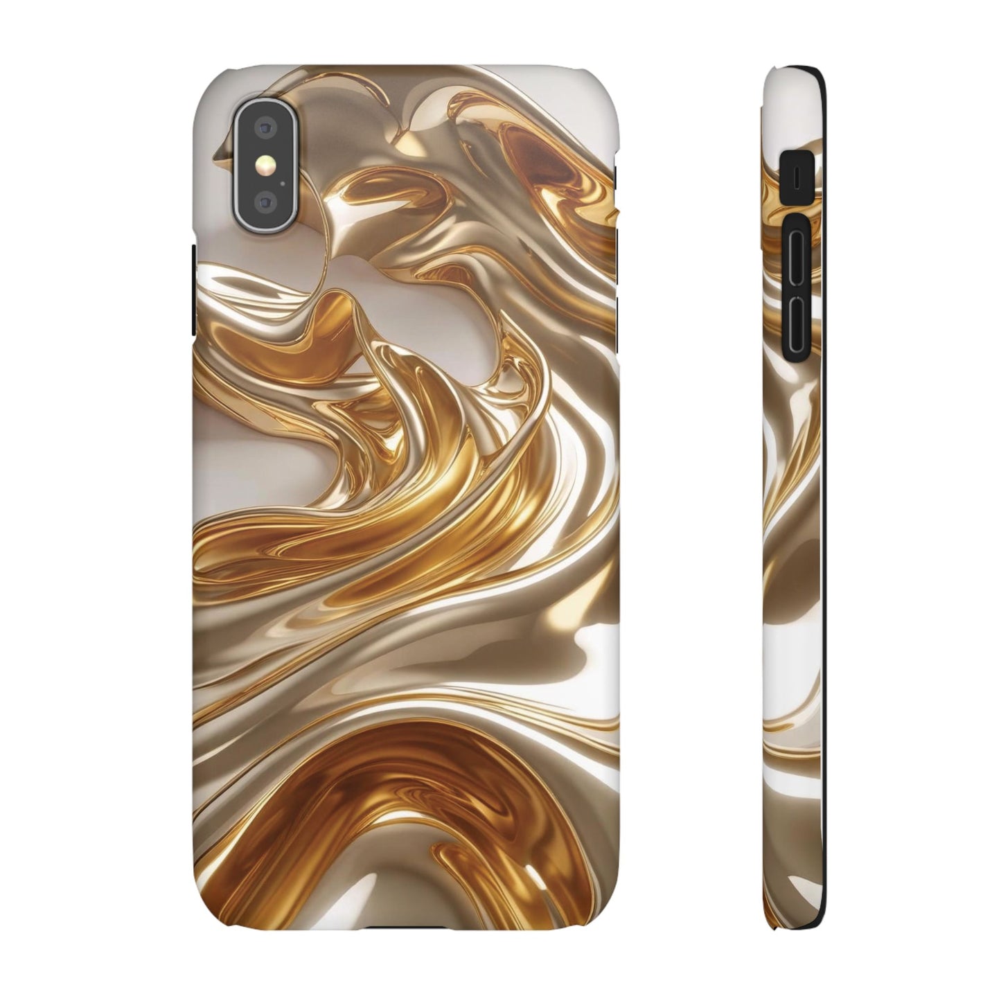 Snap Case iPhone Handyhülle – Gold Dynamic Liquid 3D Effekt