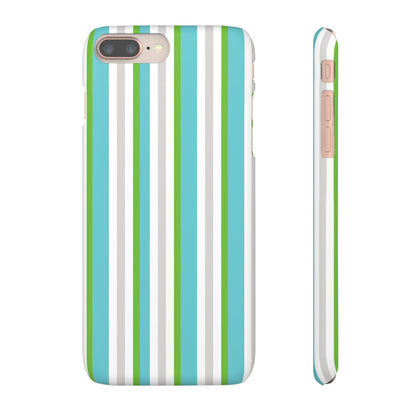 iPhone Snap Case - Modernes Abstraktes Design mit Grünen und Weißen Linien