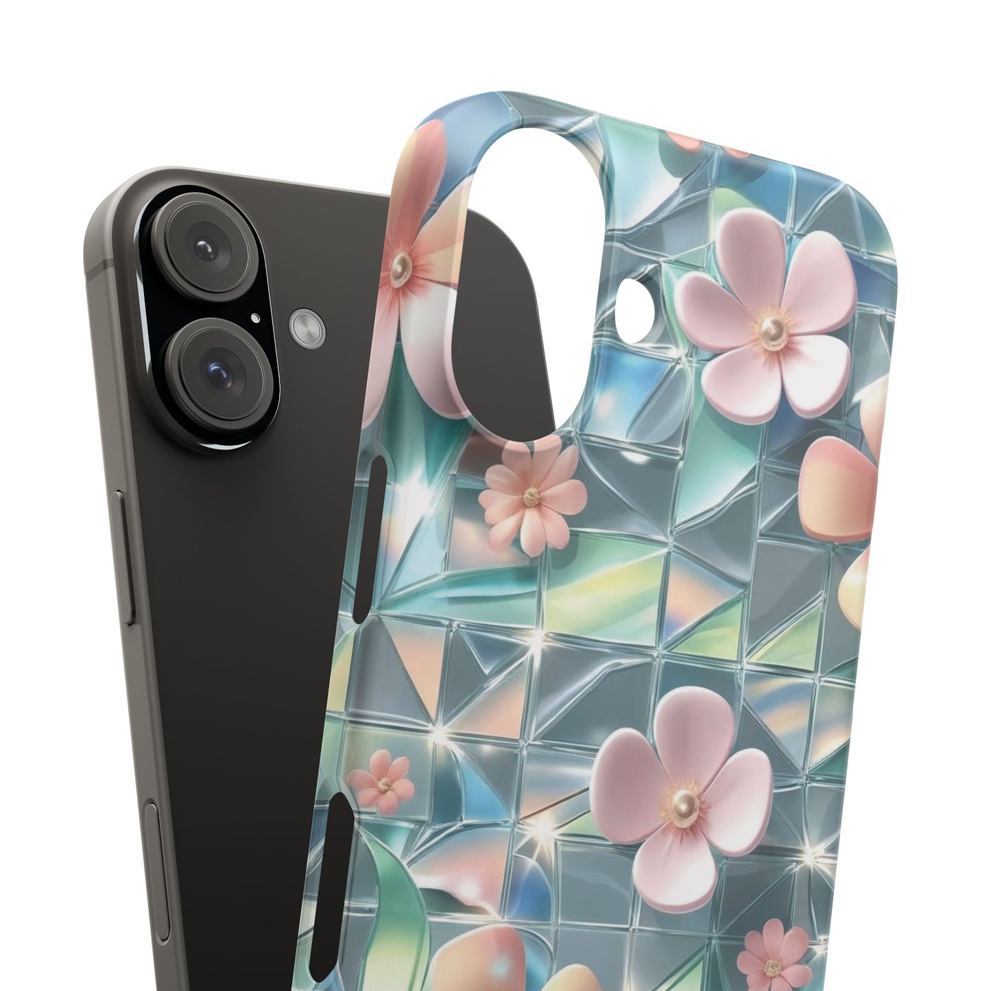 Snap Case iPhone Handyhülle mit 3D-Effekt Blumenmuster
