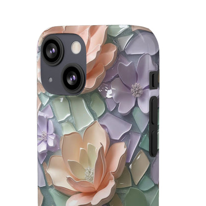 Snap Case Elegante Florale iPhone Handyhülle mit 3D-Effekt