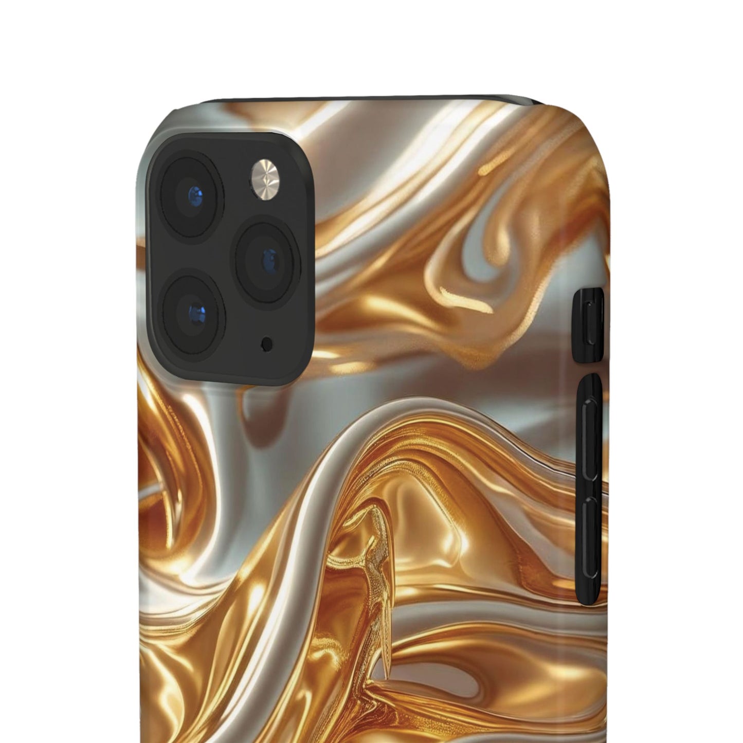 Snap Case iPhone Handyhülle – Gold Dynamic Liquid 3D Effekt