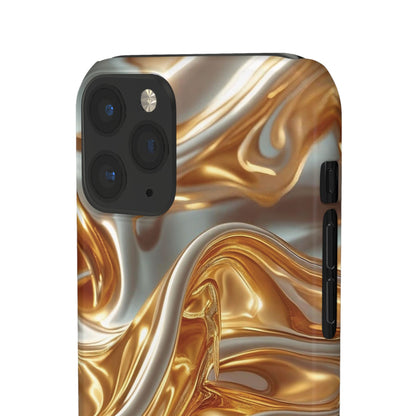 Snap Case iPhone Handyhülle – Gold Dynamic Liquid 3D Effekt