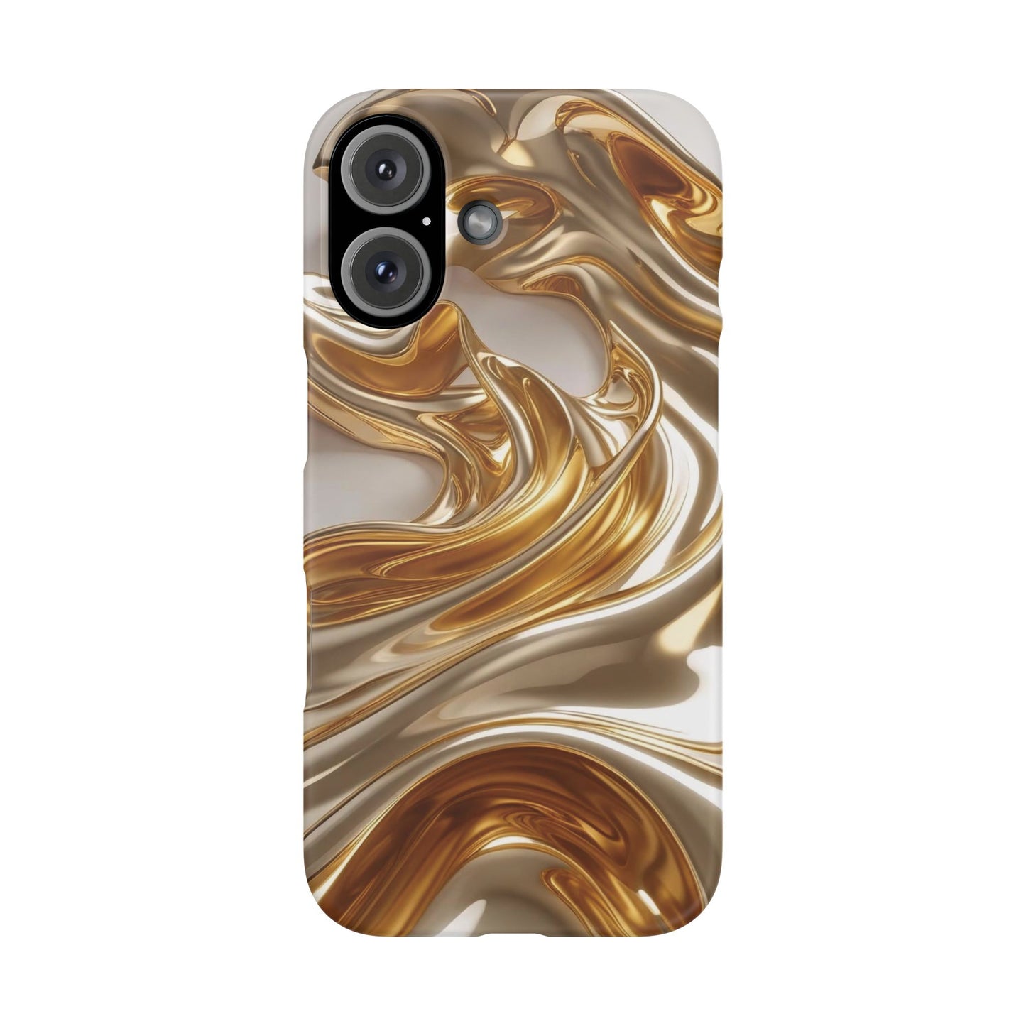 Snap Case iPhone Handyhülle – Gold Dynamic Liquid 3D Effekt