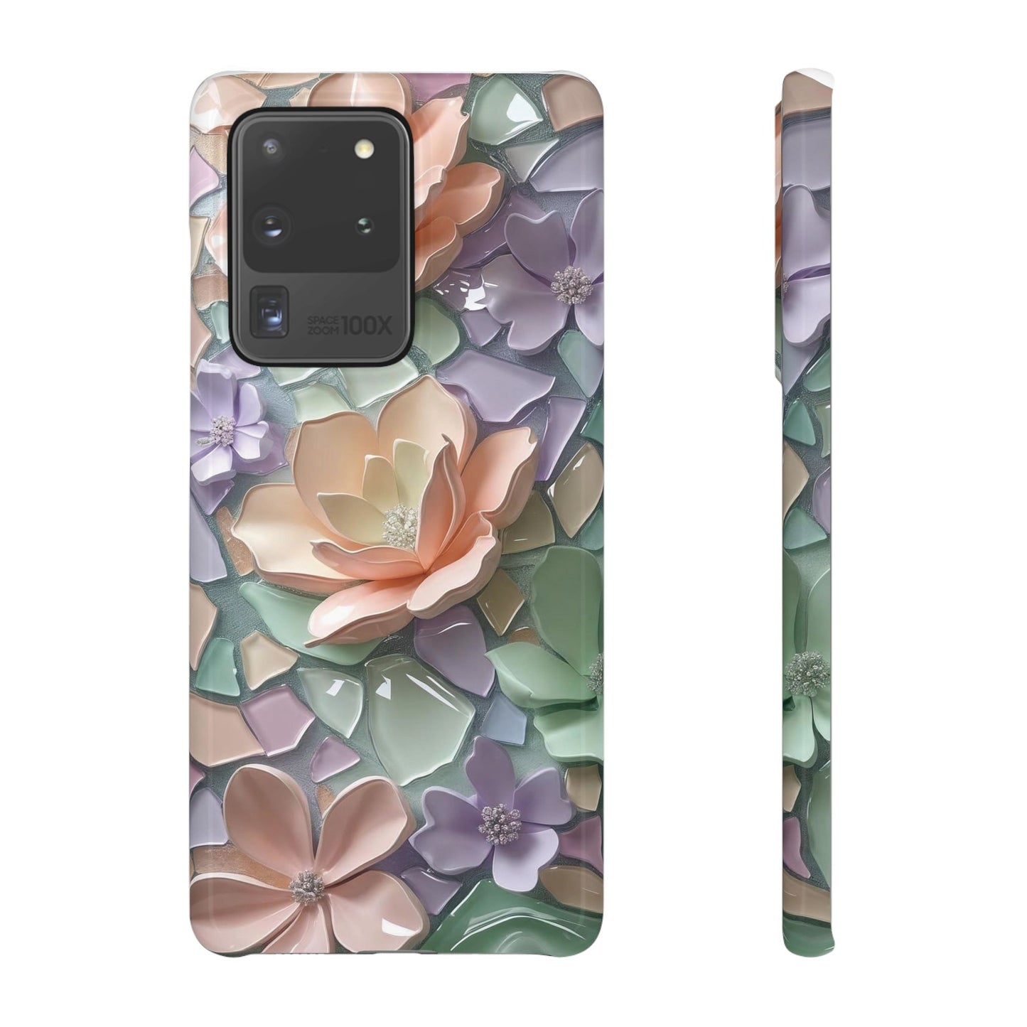 Snap Case Samsung Handyhülle mit 3D-Effekt, Blumenmuster