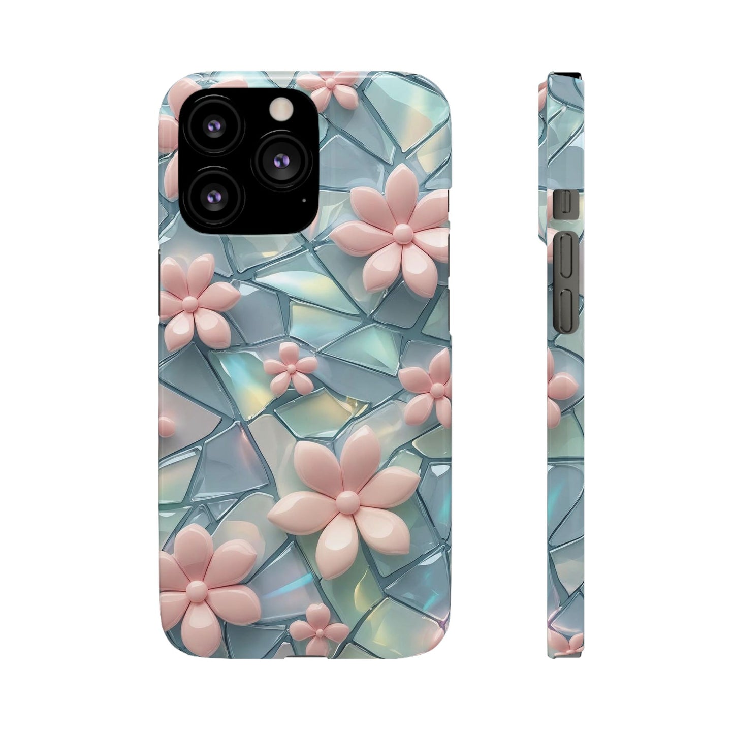 Snap Case Elegante Florale iPhone Handyhülle mit 3D-Effekt
