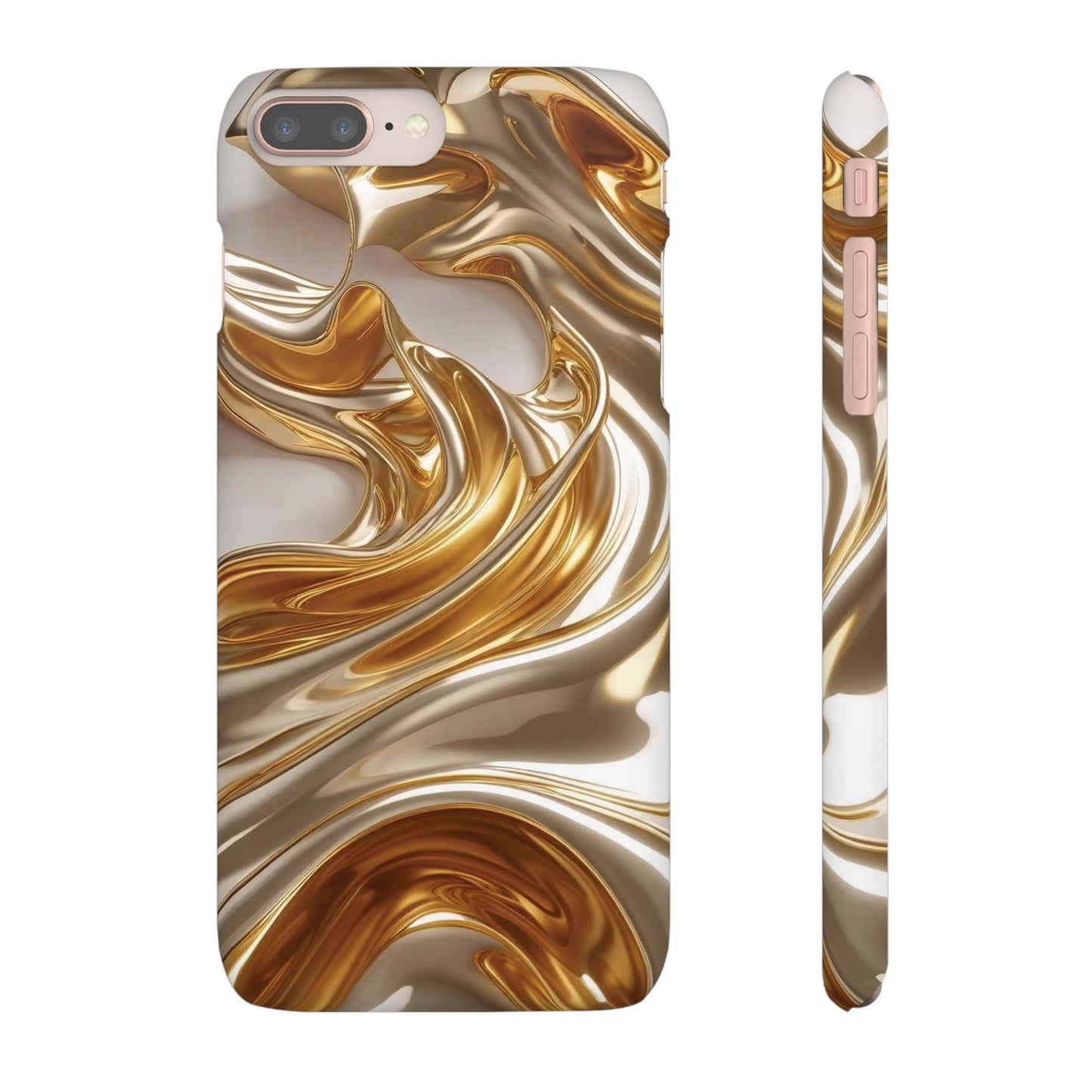 Snap Case iPhone Handyhülle – Gold Dynamic Liquid 3D Effekt