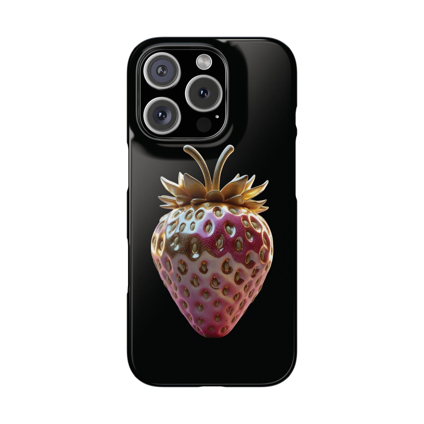 Snap Case iPhone Handyhülle - 3D Effekt Erdbeeren