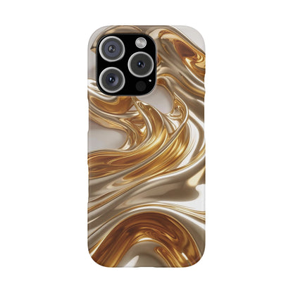 Snap Case iPhone Handyhülle – Gold Dynamic Liquid 3D Effekt