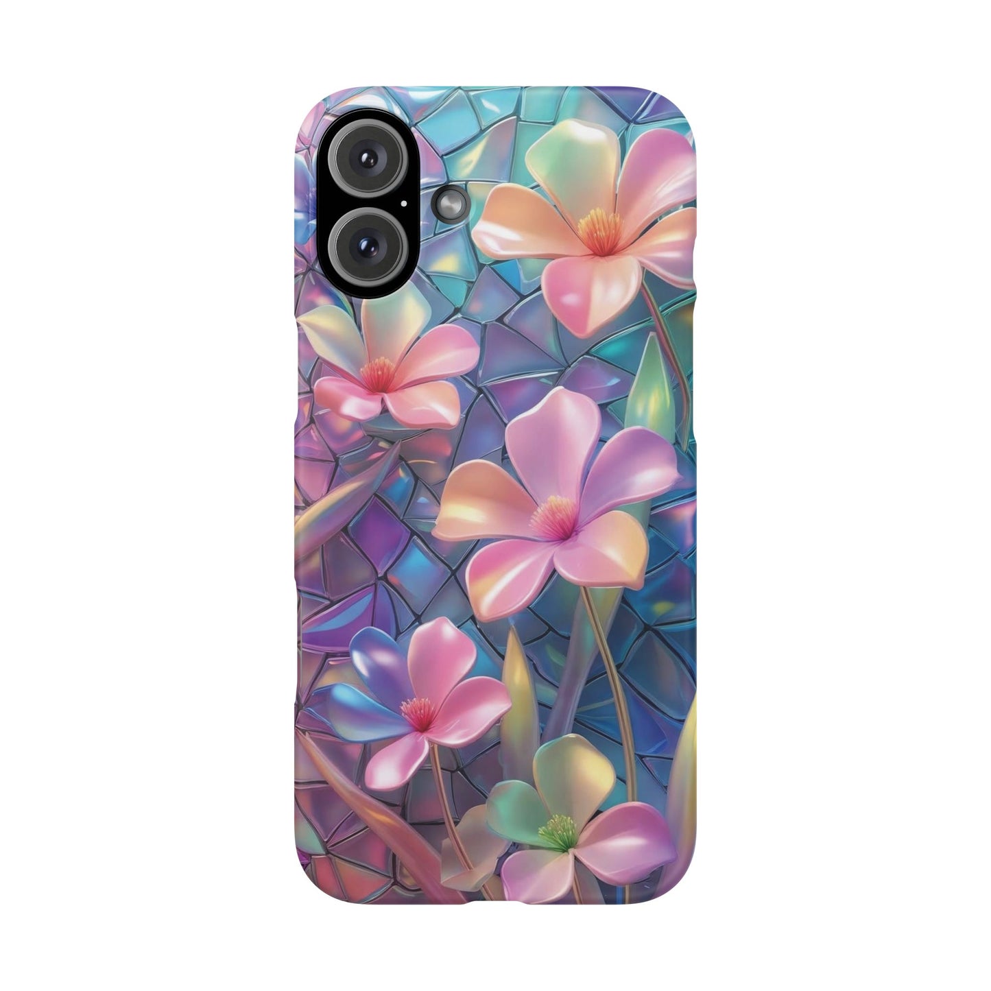 Snap Case Elegante Florale iPhone Handyhülle mit 3D-Effekt