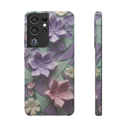 Snap Case Elegante Florale Samsung Handyhülle mit 3D-Effekt