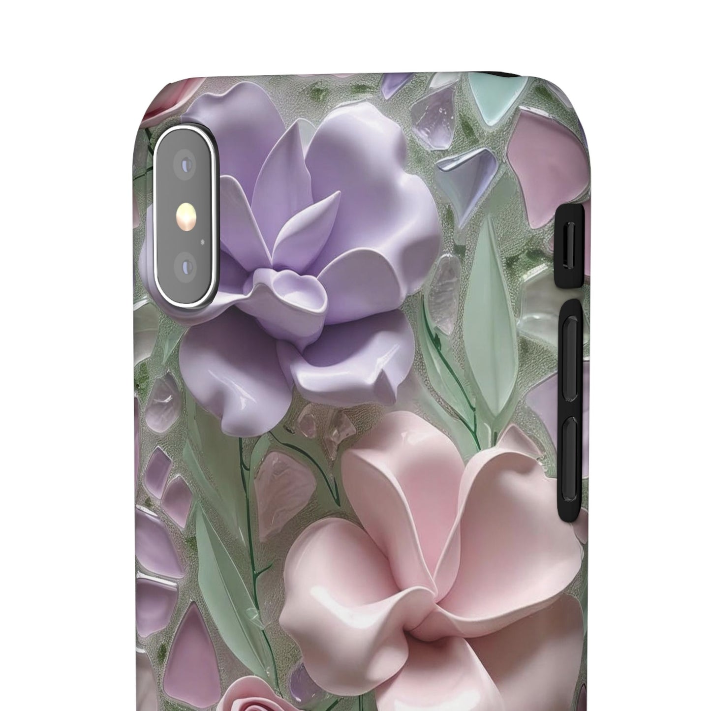 Snap Case Elegante Florale iPhone Handyhülle mit 3D-Effekt