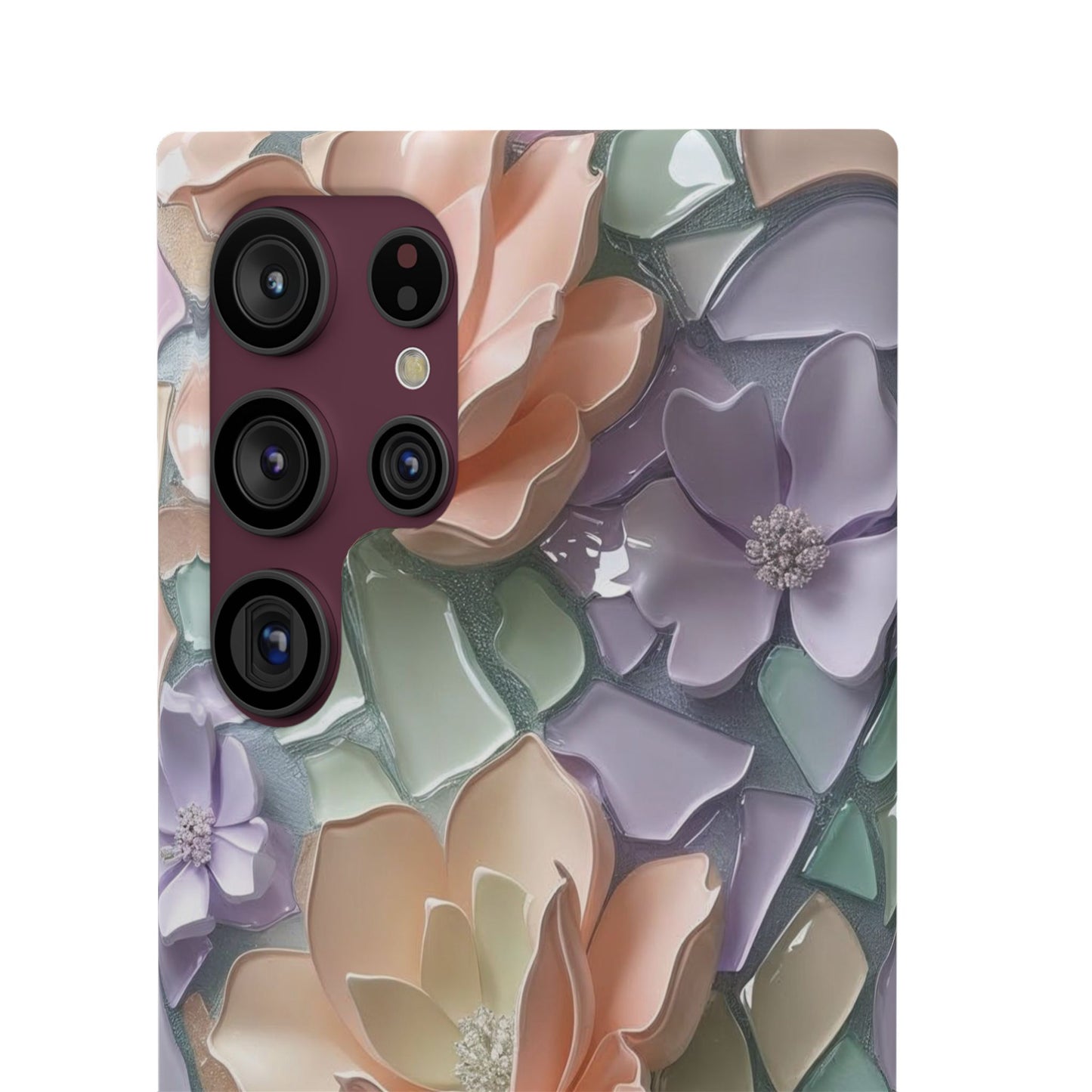 Snap Case Samsung Handyhülle mit 3D-Effekt, Blumenmuster
