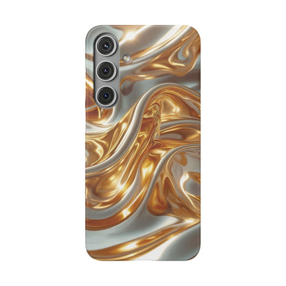 Snap Case Samsung Handyhülle – Gold Dynamic Liquid 3D Effekt