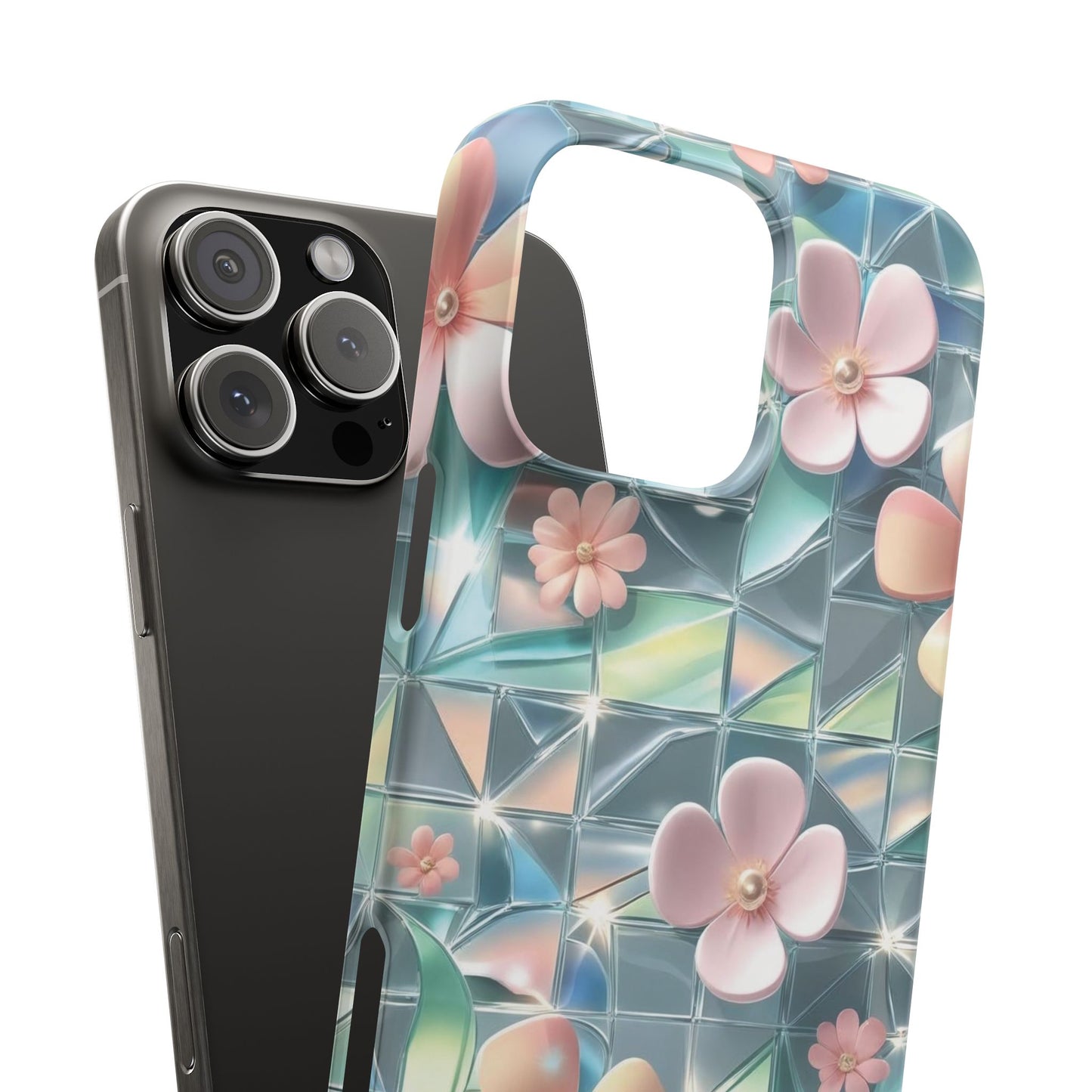Snap Case iPhone Handyhülle mit 3D-Effekt Blumenmuster