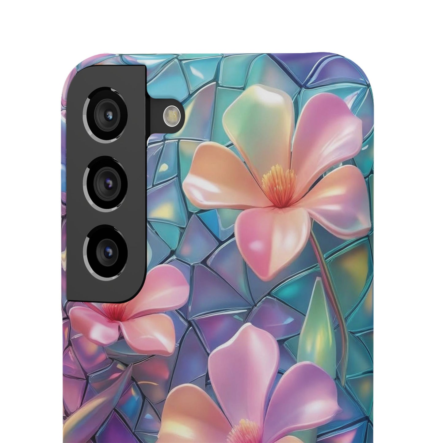 Snap Case Elegante Florale Samsung Handyhülle mit 3D-Effekt