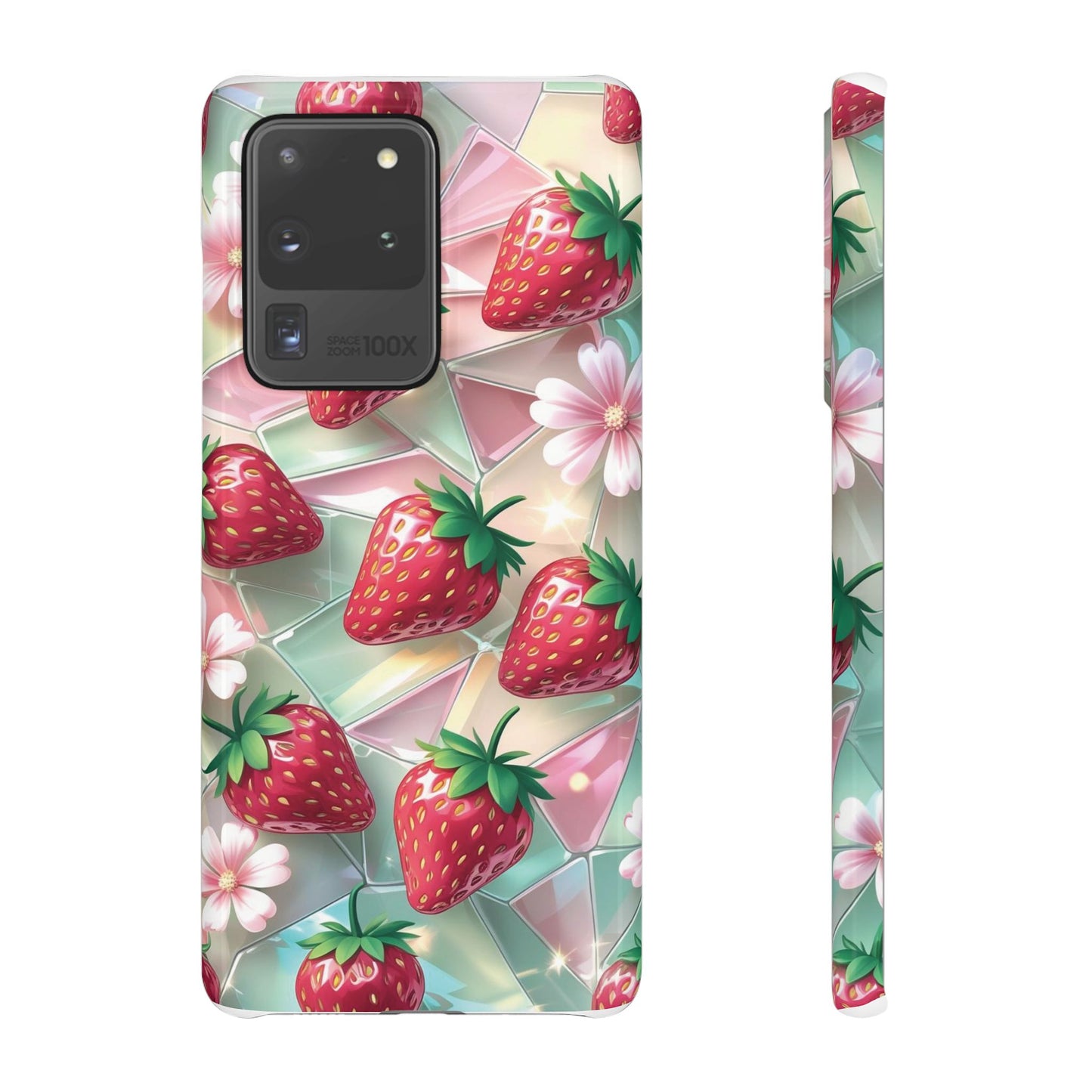 Snap Case Samsung Handyhülle - 3D Effekt Erdbeeren