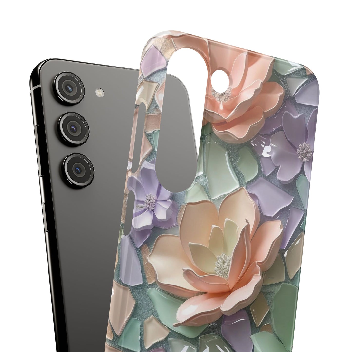 Snap Case Samsung Handyhülle mit 3D-Effekt, Blumenmuster