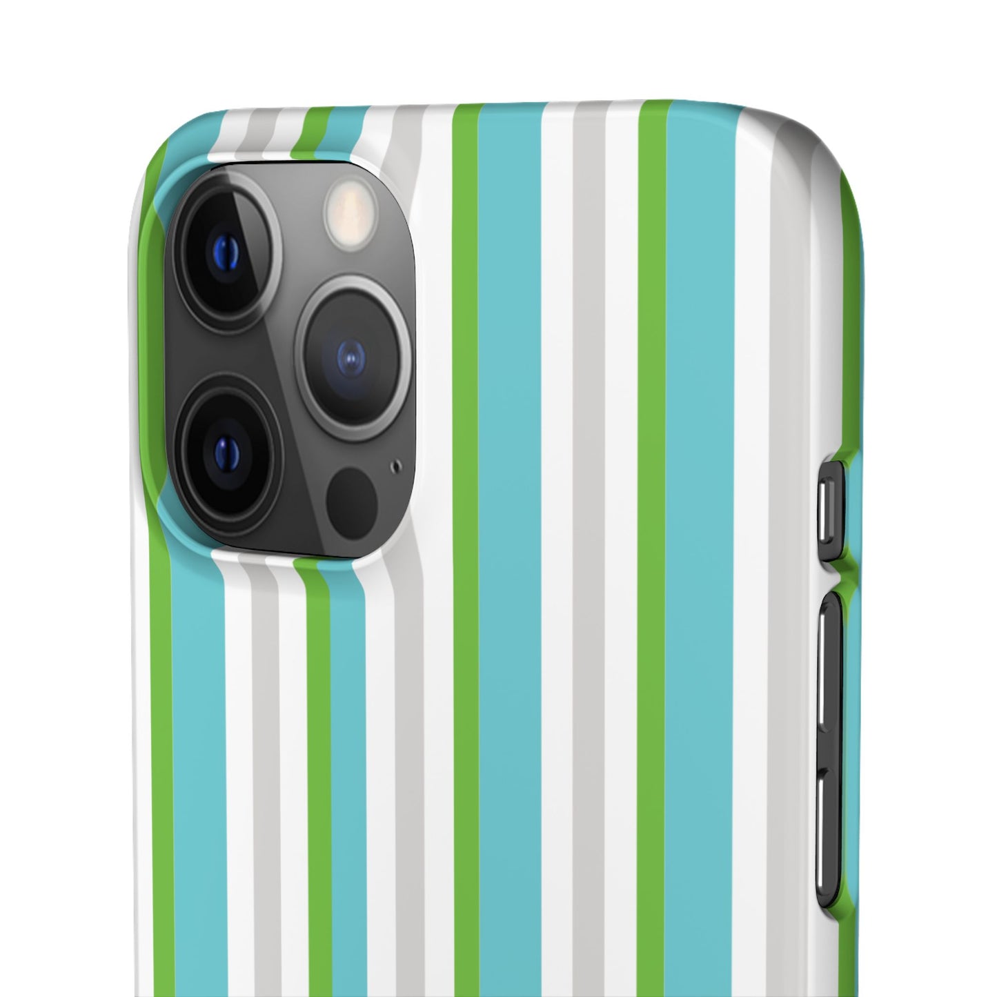 iPhone Snap Case - Modernes Abstraktes Design mit Grünen und Weißen Linien