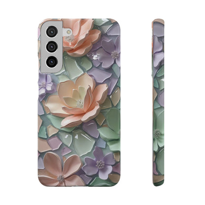 Snap Case Samsung Handyhülle mit 3D-Effekt, Blumenmuster