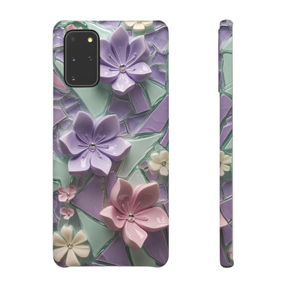Snap Case Elegante Florale Samsung Handyhülle mit 3D-Effekt