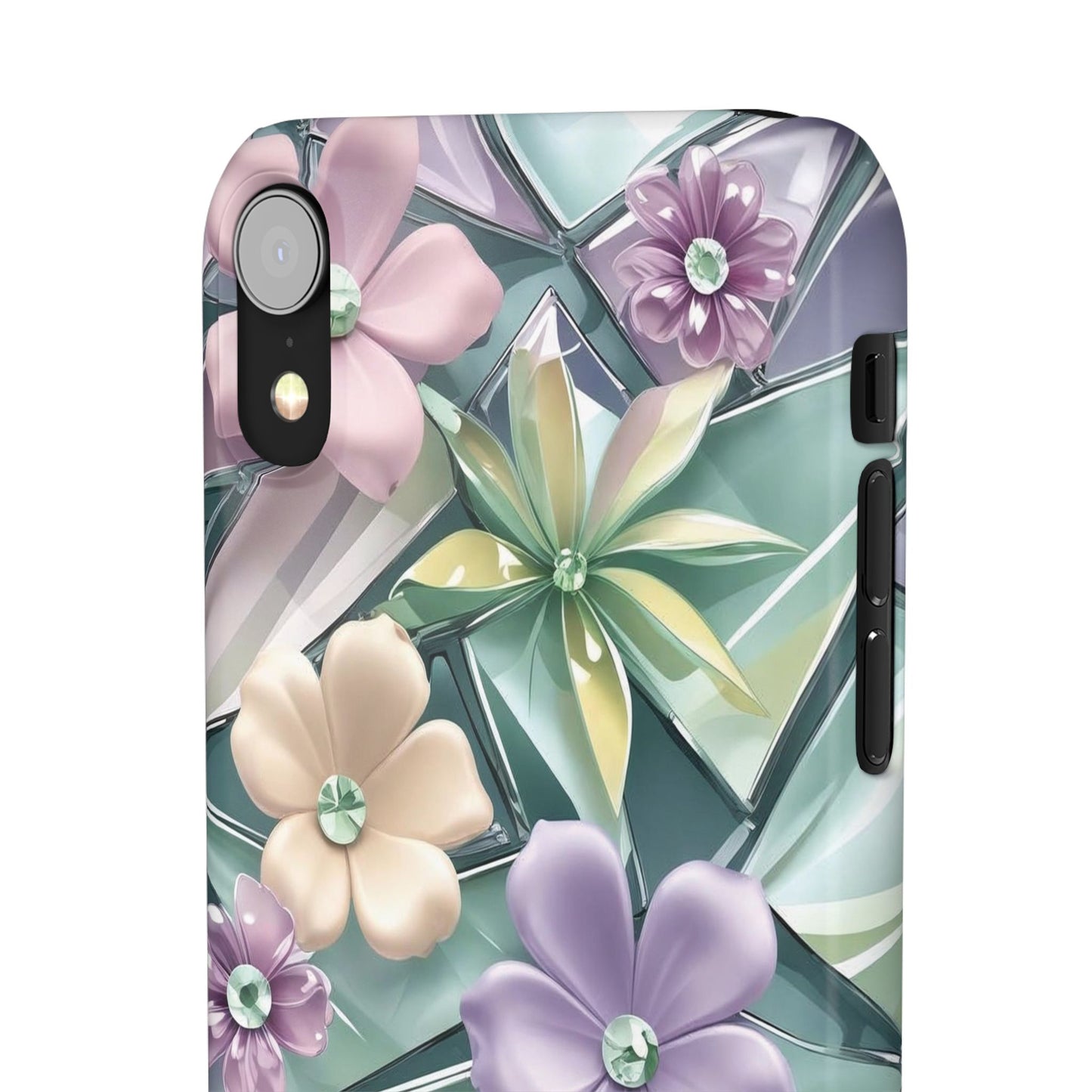 Snap Case Elegante Florale iPhone Handyhülle mit 3D-Effekt