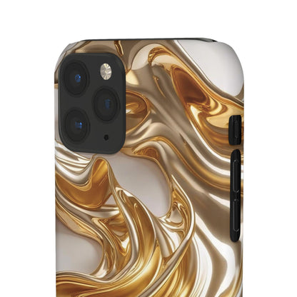Snap Case iPhone Handyhülle – Gold Dynamic Liquid 3D Effekt