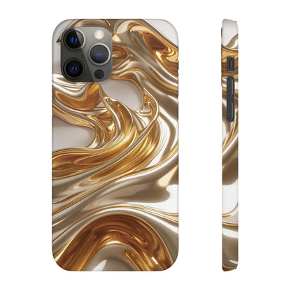 Snap Case iPhone Handyhülle – Gold Dynamic Liquid 3D Effekt