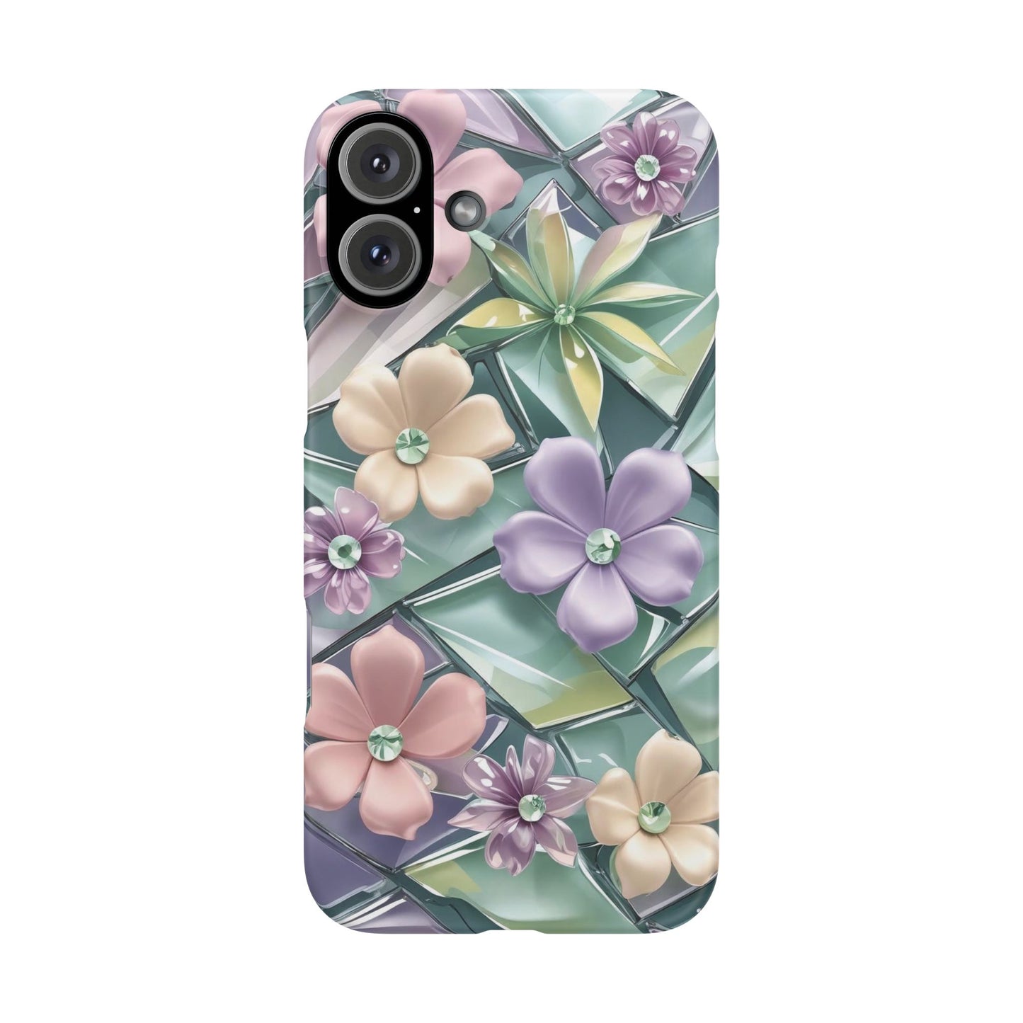 Snap Case Elegante Florale iPhone Handyhülle mit 3D-Effekt