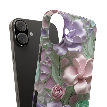 Snap Case Elegante Florale iPhone Handyhülle mit 3D-Effekt