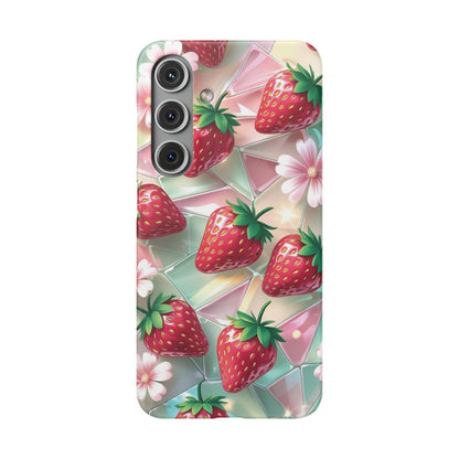 Snap Case Samsung Handyhülle - 3D Effekt Erdbeeren