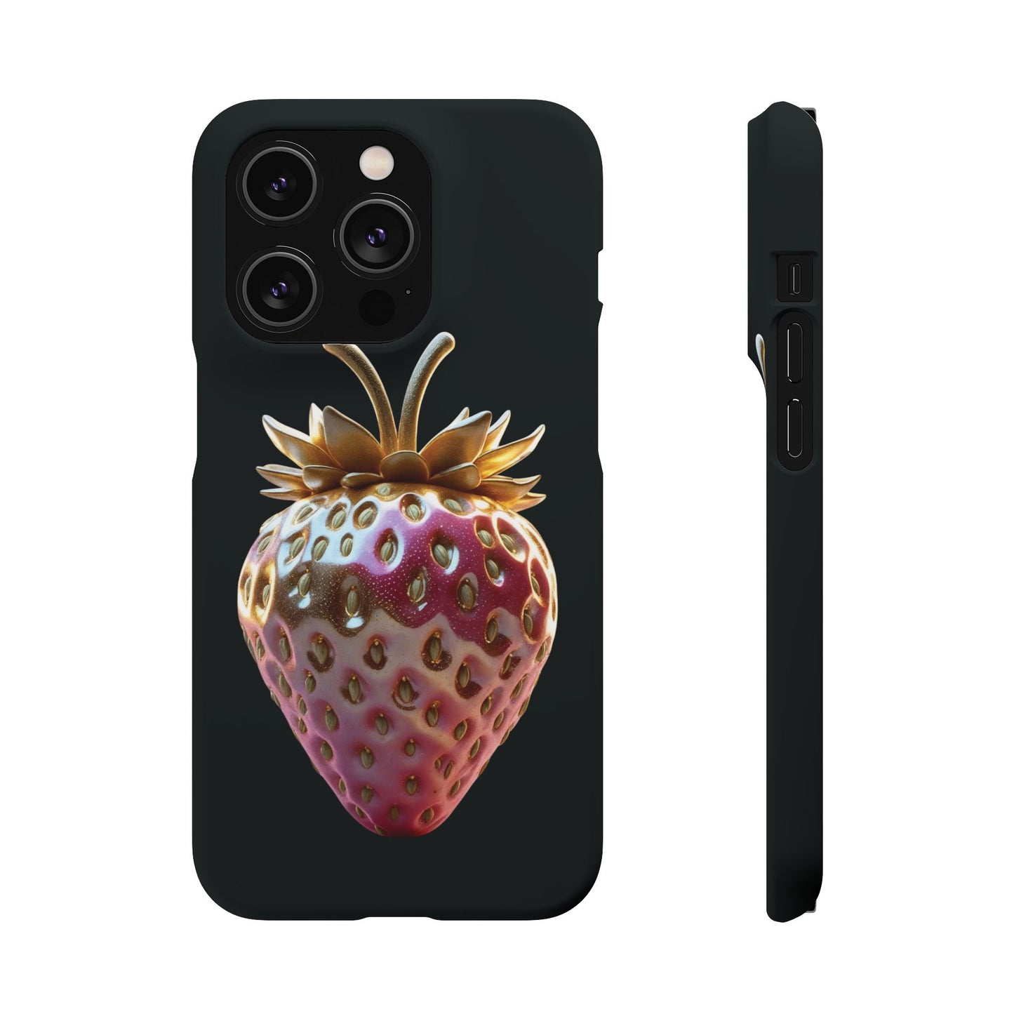 Snap Case iPhone Handyhülle - 3D Effekt Erdbeeren