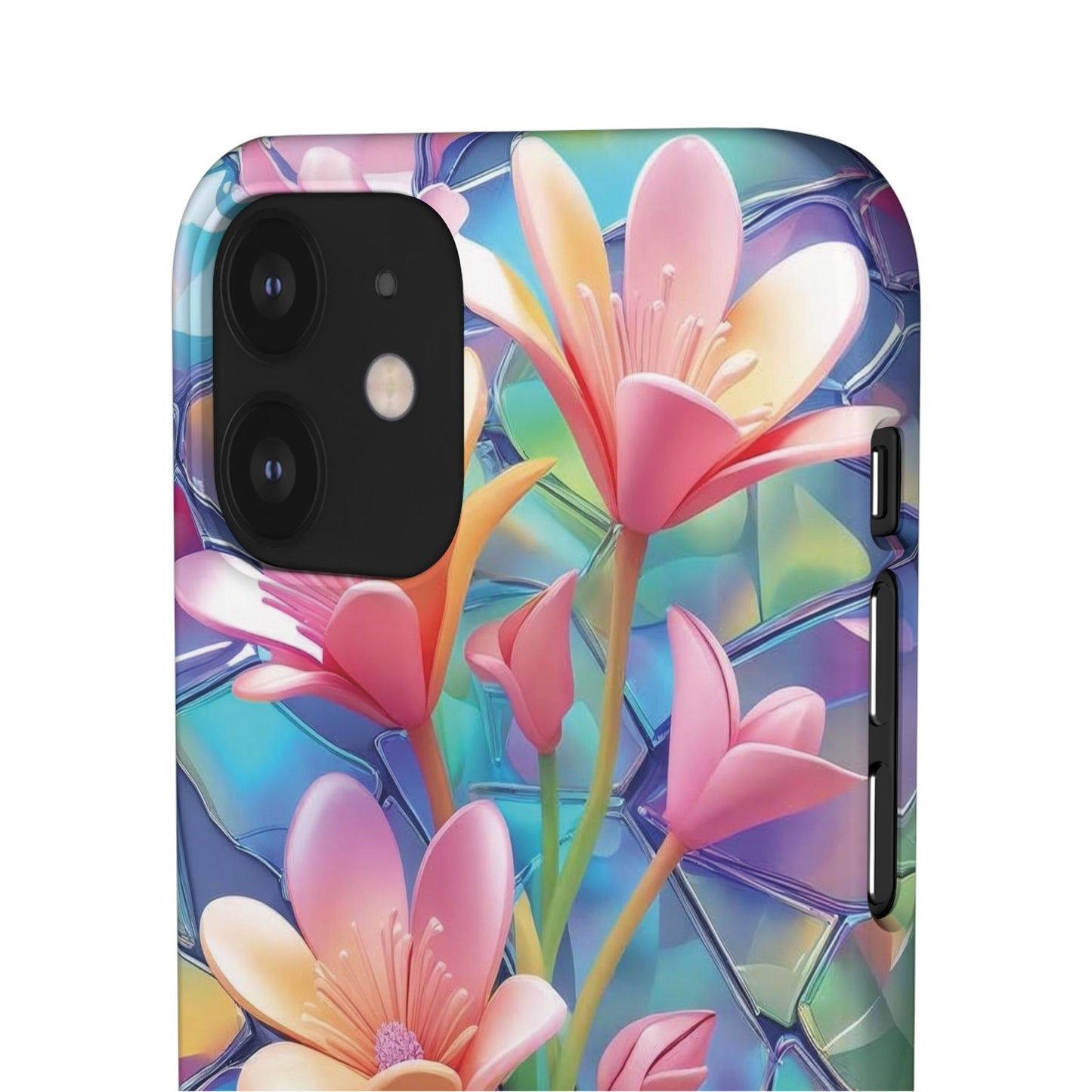 Snap Case Elegante Florale iPhone Handyhülle mit 3D-Effekt