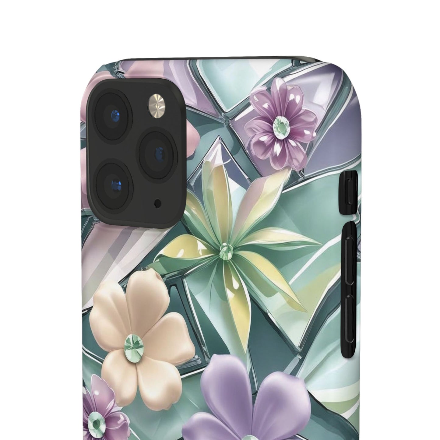 Snap Case Elegante Florale iPhone Handyhülle mit 3D-Effekt